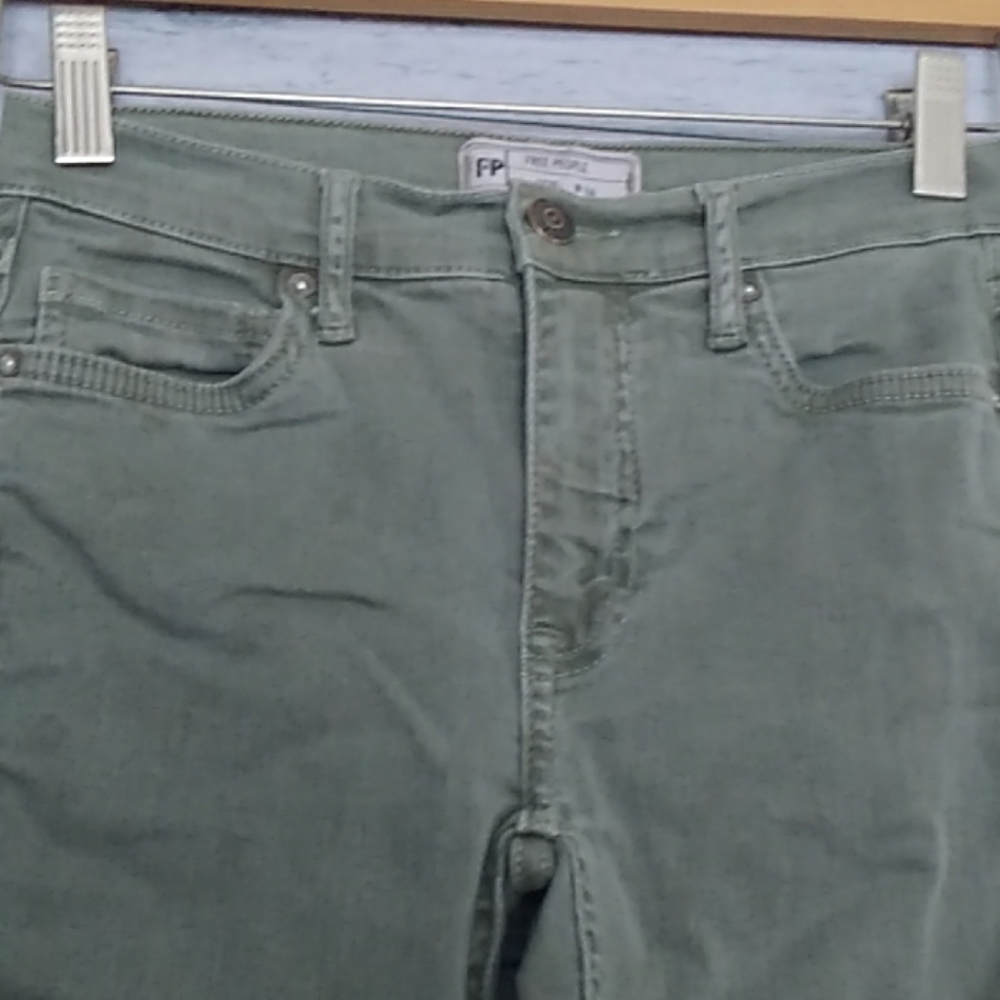 Free people army green jeans size 24 0576 - Picture 3 of 5